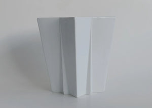Modernist Rare Large Architectural White Star Shape Porcelain Vase- Hutschenreuther 60s