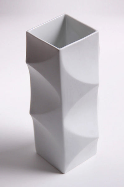 Mid Century Tall Bisque Op Art Vase by Heinrich Fuchs for Hutschenreuther, 1970s