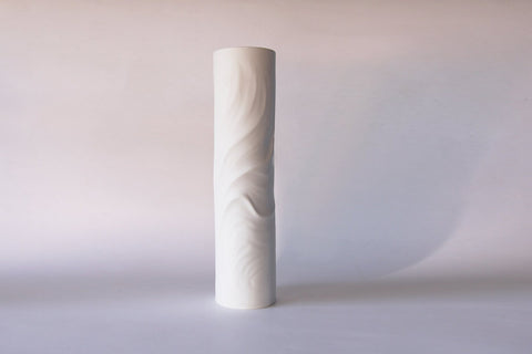 Modernist XL Fantastic White Bisque Porceain Floor Vase - Thomas 60s
