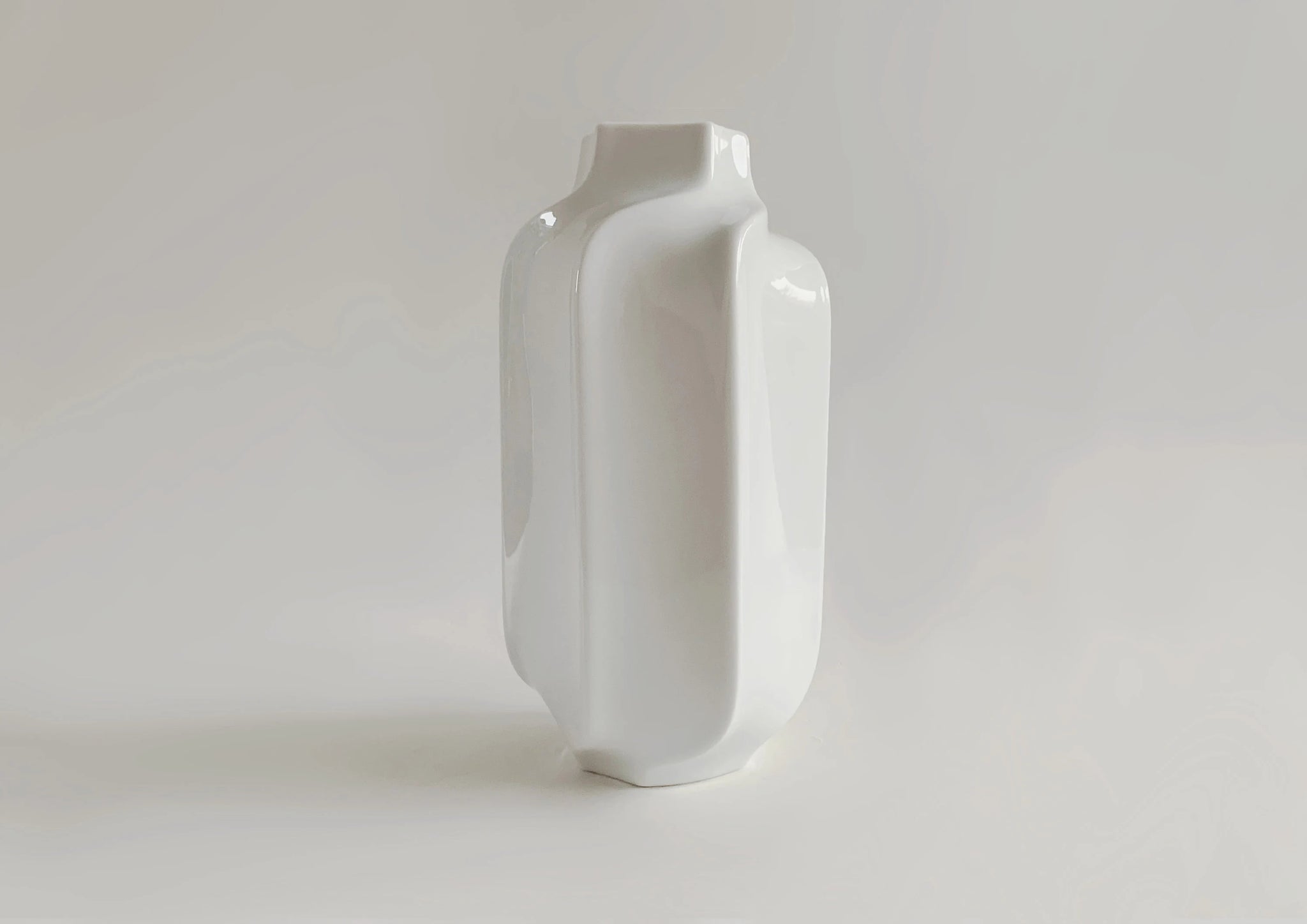 Modernist Rare Tall White Hexagon  Porcelain Vase- Heinrich 60s