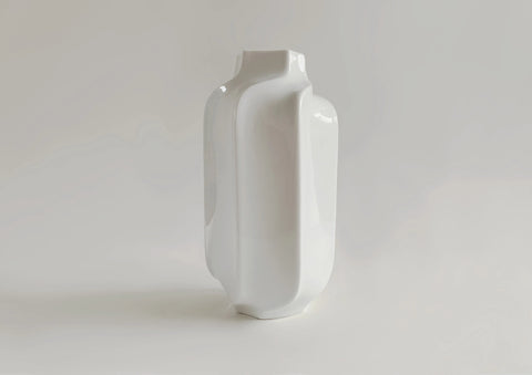 Modernist Rare Tall White Hexagon  Porcelain Vase- Heinrich 60s