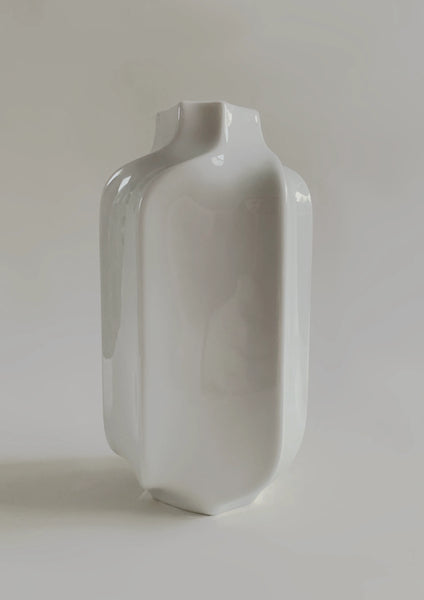 Modernist Rare Tall White Hexagon  Porcelain Vase- Heinrich 60s