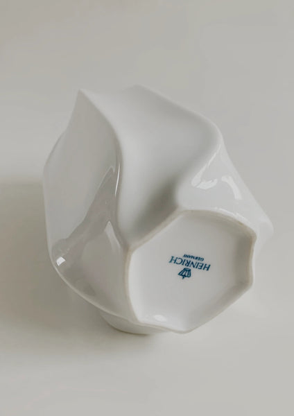 Modernist Rare Tall White Hexagon  Porcelain Vase- Heinrich 60s