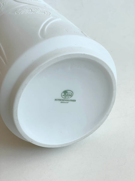 Rare Modernist XL White Bisque Porcelain Vase "Horses" - Cuno Fischer Hutschenreuther 70s