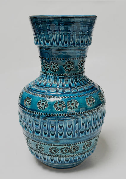 Large Rimini Blu Ceramic Vase – Aldo Londi for Bitossi Italy, 1960s