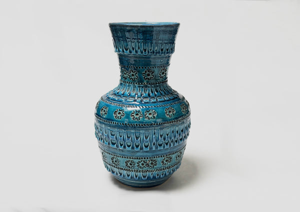 Large Rimini Blu Ceramic Vase – Aldo Londi for Bitossi Italy, 1960s