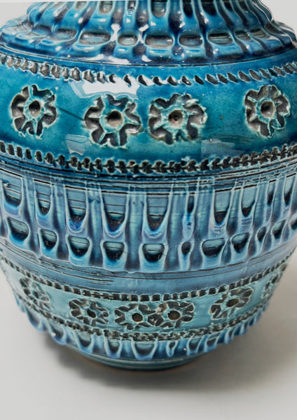 Large Rimini Blu Ceramic Vase – Aldo Londi for Bitossi Italy, 1960s
