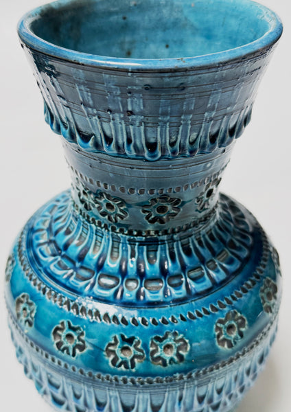 Large Rimini Blu Ceramic Vase – Aldo Londi for Bitossi Italy, 1960s