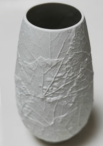 Vintage H&C Heinrich Leaf Relief Porcelain Vase – Germany 1960s