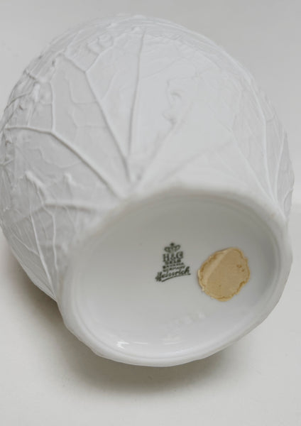 Vintage H&C Heinrich Leaf Relief Porcelain Vase – Germany 1960s