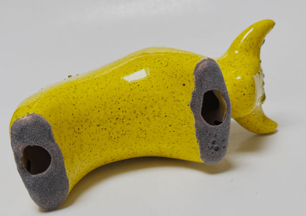 Yellow Lava Glaze Ceramic Bull – Otto Keramik Style | German Design
