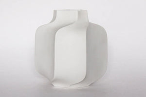 Modernist Rare White Hexagon Bisque Porcelain Vase- Heinrich 60s