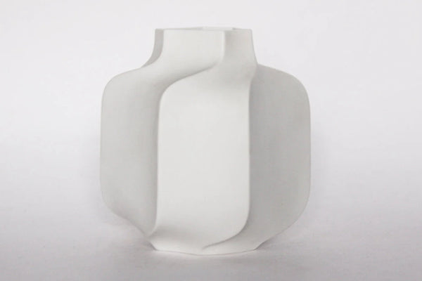 Modernist Rare White Hexagon Bisque Porcelain Vase- Heinrich 60s
