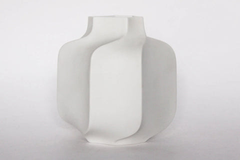 Modernist Rare White Hexagon Bisque Porcelain Vase- Heinrich 60s