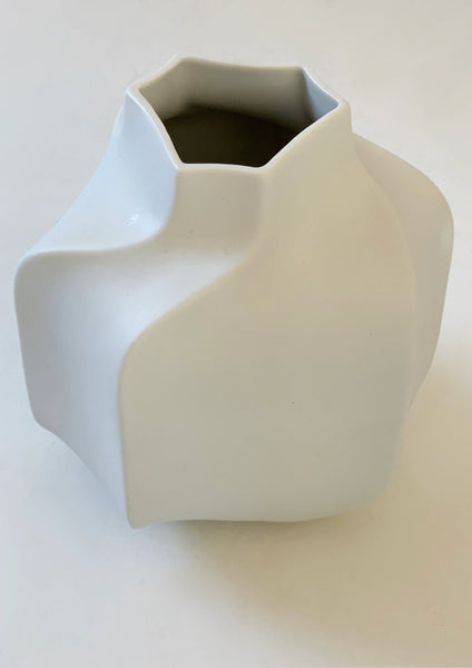 Modernist Rare White Hexagon Bisque Porcelain Vase- Heinrich 60s