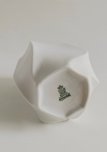 Modernist Rare Tall White Hexagon Bisque Porcelain Vase- Heinrich 60s