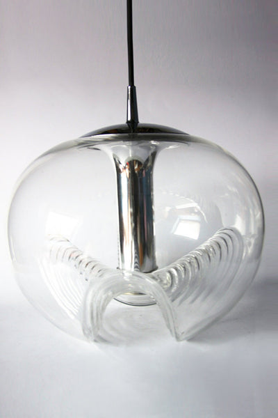 Mid Century XL German Koch and Lowy Wave Globe Ceiling Lamp - Peill & Putzler 70s