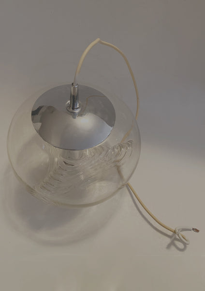 Mid Century Large German Koch and Lowy Wave Globe Ceiling Lamp - Peill & Putzler 70s