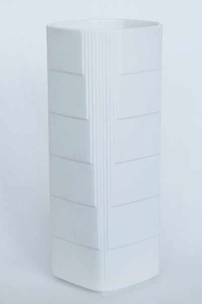Mid Century Architectural White Porcelain Vase - Christa Hausler-Goltz for Rosenthal , 1960s