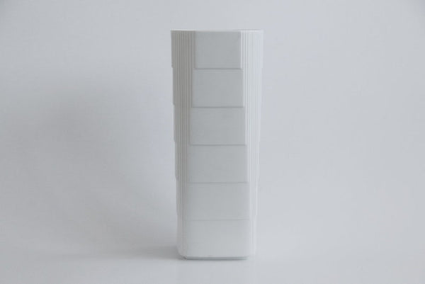 Mid Century Architectural White Porcelain Vase - Christa Hausler-Goltz for Rosenthal , 1960s