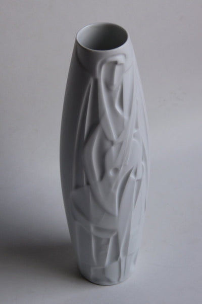Rare XL German Porcelain Op Art Vase 'The Lute Player' - Cuno Fischer for Rosenthal 70s- Studio Linie