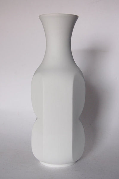 Mid Century Tall Rare Bisque Op Art Vase by Heinrich Fuchs for Hutschenreuther, 1970s