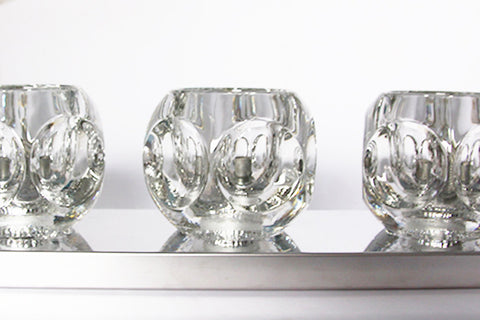 Mid Century  Rare German Cube Glass Ceiling 3 Lamps  - Peill & Putzler 70s