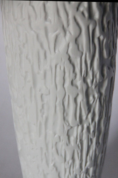 Vintage German White Bisque Op Art Relief Vase - Thomas - 70s