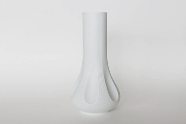 Mid Century Tall White  Bisque Op Art Vase - Hutschenreuther, 1960s