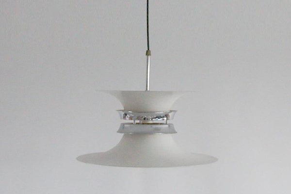 Vintage Danish White  Pendant Light Lamp   -  Fog and Morup  70s