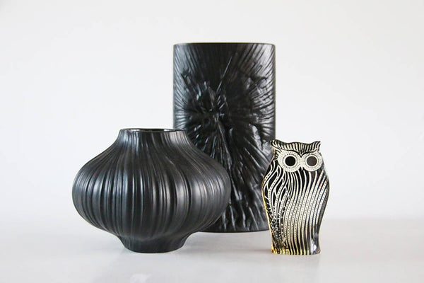 Mid Century  Porcelain  Black Matte Vase - M. Freyer for Rosenthal 1970s