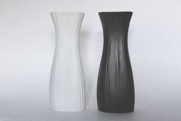 Modernist XL Porcelain White 'Plissée' Vase - M. Freyer for Rosenthal