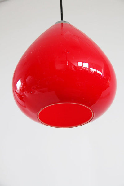 Vintage German Red Glass Pendant  - Peill & Putzler 60s 70s