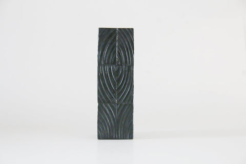 German Porcelain Square Black Matte Vase - M. Freyer for Rosenthal 1960s