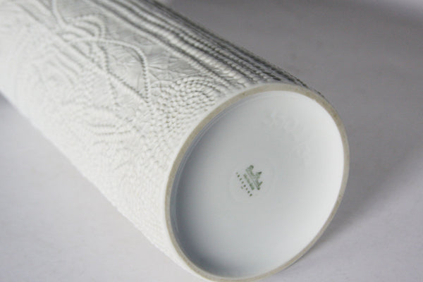 Modernist Rare Large Porcelain White Vase Dots Pattern  - M. Freyer for Rosenthal Studio Linie