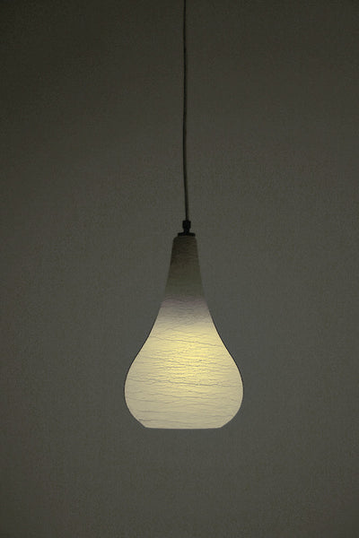 Mid Century Danish Off White Glass Ceiling Lamp Pendant - 60s