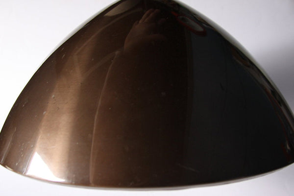 Vintage Danish Brushed Aluminium Copper Brown Pendant Lamp