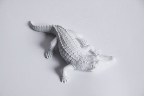 Modernist  White Bisque Porcelain Croc Figurine - Rosenthal, Germany
