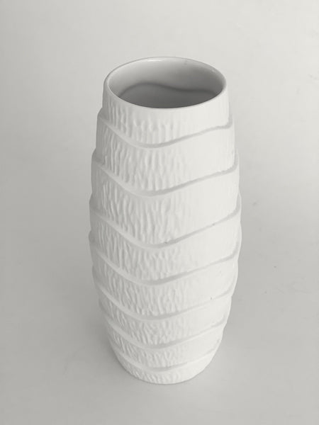Modernist White Bisque Porcelain Vase - Schumann Arzberg 60s