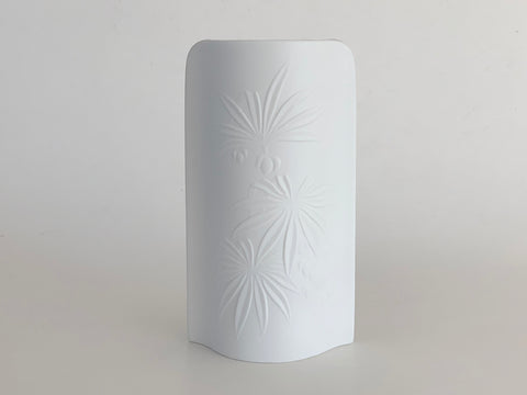 Mid Century White Op Art Modern Oval  Bisque Vase  Organic Pattern - KPM 60s