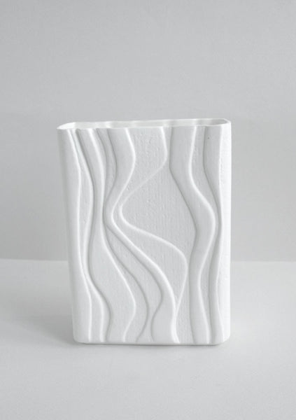 Vintage German White Op Art Vase - Heinrich 1970s
