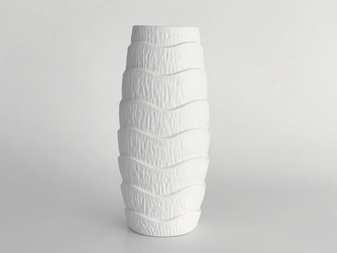 Modernist White Bisque Porcelain Vase - Schumann Arzberg 60s