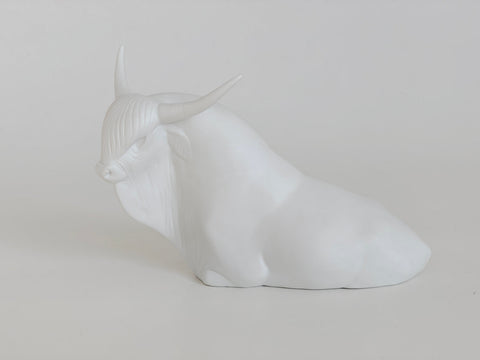 Modernist  Stylish White Porcelain Bull