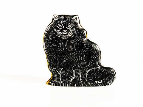 Abraham Palatnik Lucite Black Cat Figurine - 60s