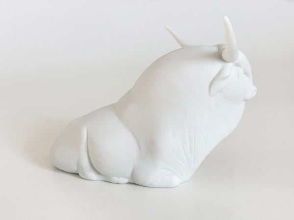 Modernist  Stylish White Porcelain Bull