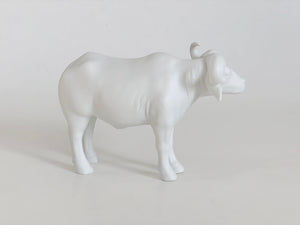 Modernist German  Stylish White Biscue Porcelain Buffalo Figurine - Rosenthal