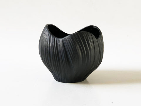 German Porcelain Black Matte Vase - M. Freyer for Rosenthal  Studio Linie 1960s
