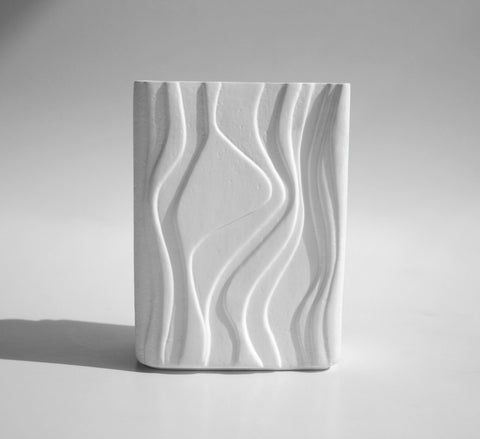 Vintage German White Op Art Vase - Heinrich 1970s