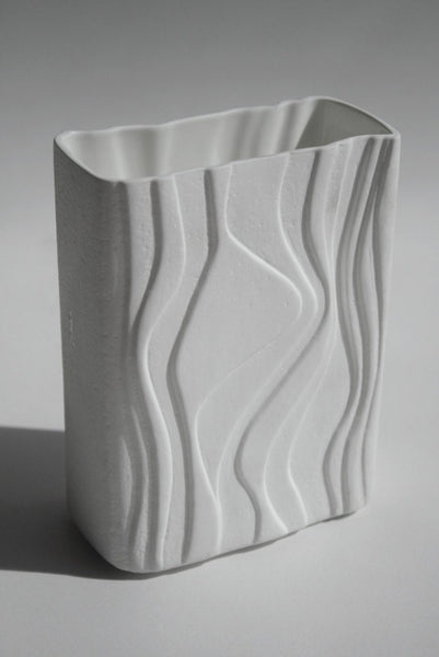 Vintage German White Op Art Vase - Heinrich 1970s