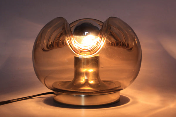 Mid Century German Koch and Lowy Transparent Biomorphic Wave Globe Sconce Lamp Light - Peill & Putzler 70s